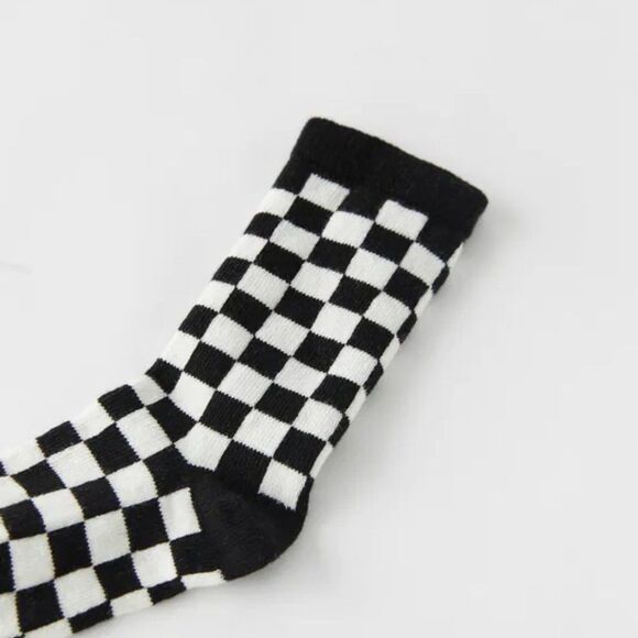 Zara CHECKERED SOCKS Black and White - Picture 2 of 5